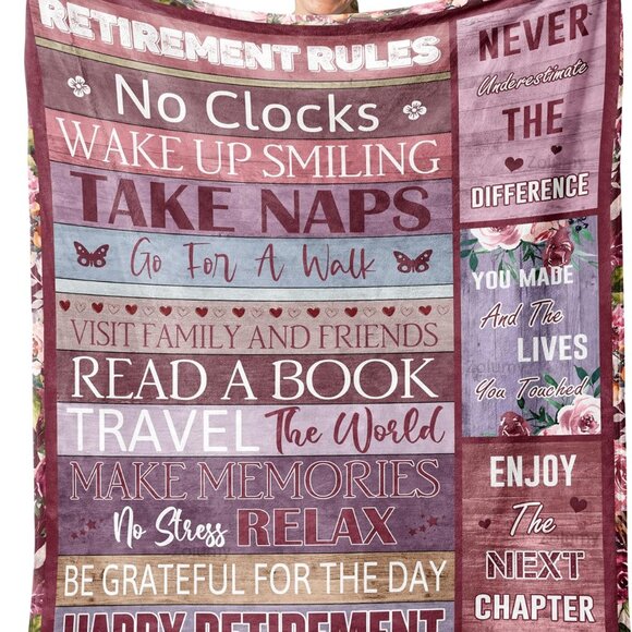 Retirement Blanket NEW NWT Size 60" x 50" - Picture 1 of 3